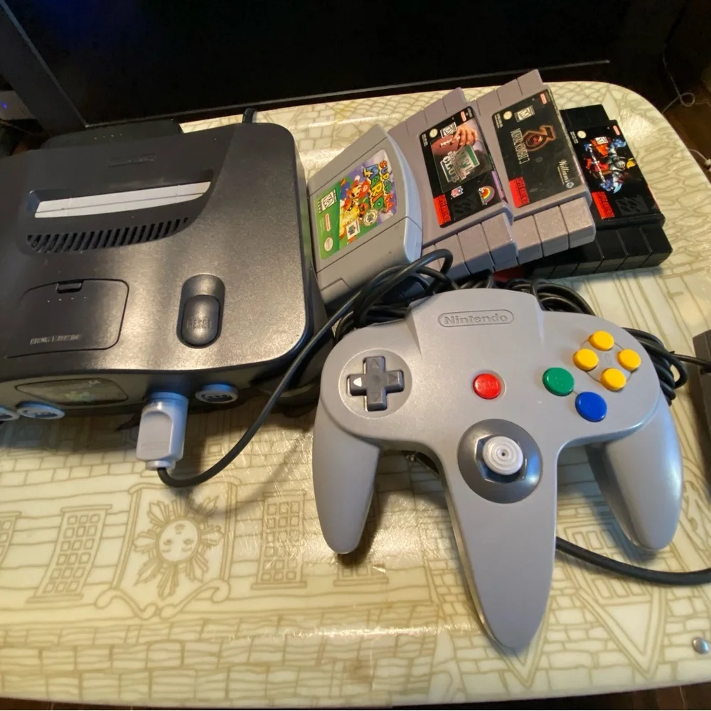 Nintendo 64 Auth Console Bundle Mario 64 MK Killer Instinct NFL Tested Working